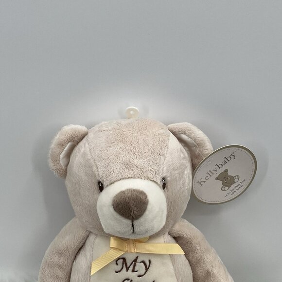 NWT KellyBaby My First Teddy Bear Plush Brown Tan KellyToy Rattle 14" Lovey Unis - Picture 2 of 14